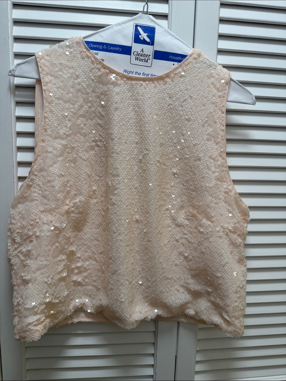 FRNCH Pale Pink Sequin Sleeveless Camisole
